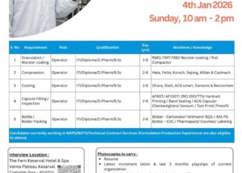 Granules India Ltd – Walk-In Interview For Production (OSD Formulations) on 4 January 2026