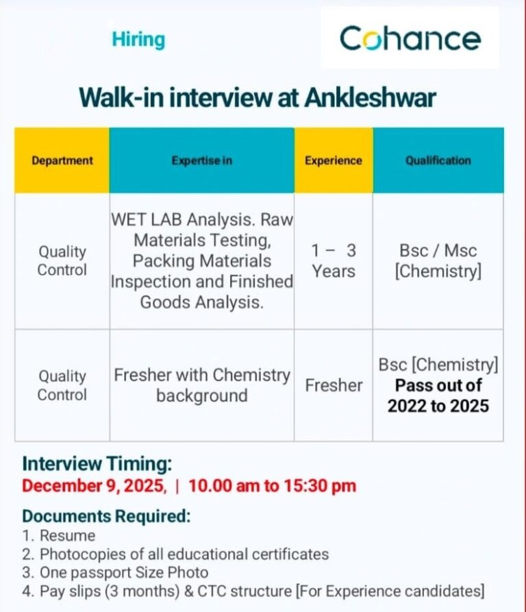 Cohance Lifesciences Ltd. – Walk-In Interview on 09 December 2025