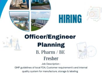 Encube Ethicals Pvt. Ltd – Urgent Hiring For Officer / Engineer (Planning) || Apply Now