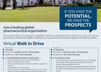 Intas Pharmaceuticals Ltd. – Virtual Walk-In Drive on 16th December 2025