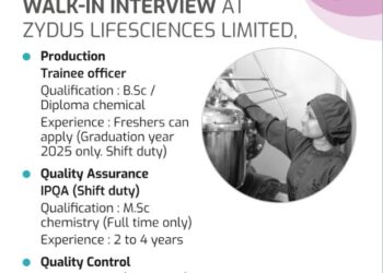 Zydus Lifesciences Limited Walk-In Interview – Production, QA & QC on 10th December 2025