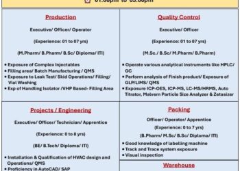Emcure Pharmaceuticals Ltd. – Walk-In Interview for Multiple Department on 06 December 2025