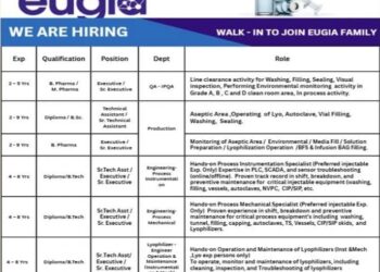 Eugia Pharma Specialities Ltd. Walk-In Interview for QA, Production & Engineering on 07 December 2025