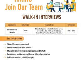 Torrent Power Walk-In Interview for Stores Department – Junior Executive / Executive | 15 December 2025