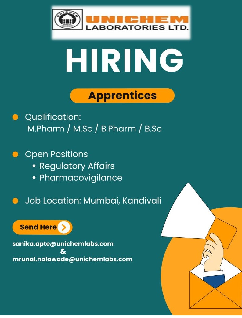 UNICHEM LABORATORIES LTD – Hiring Apprentices || Apply Now