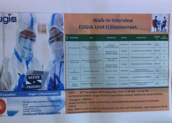 Eugia Pharma Specialities Limited – Walk-In Interview For Multiple Departments on 20 December 2025