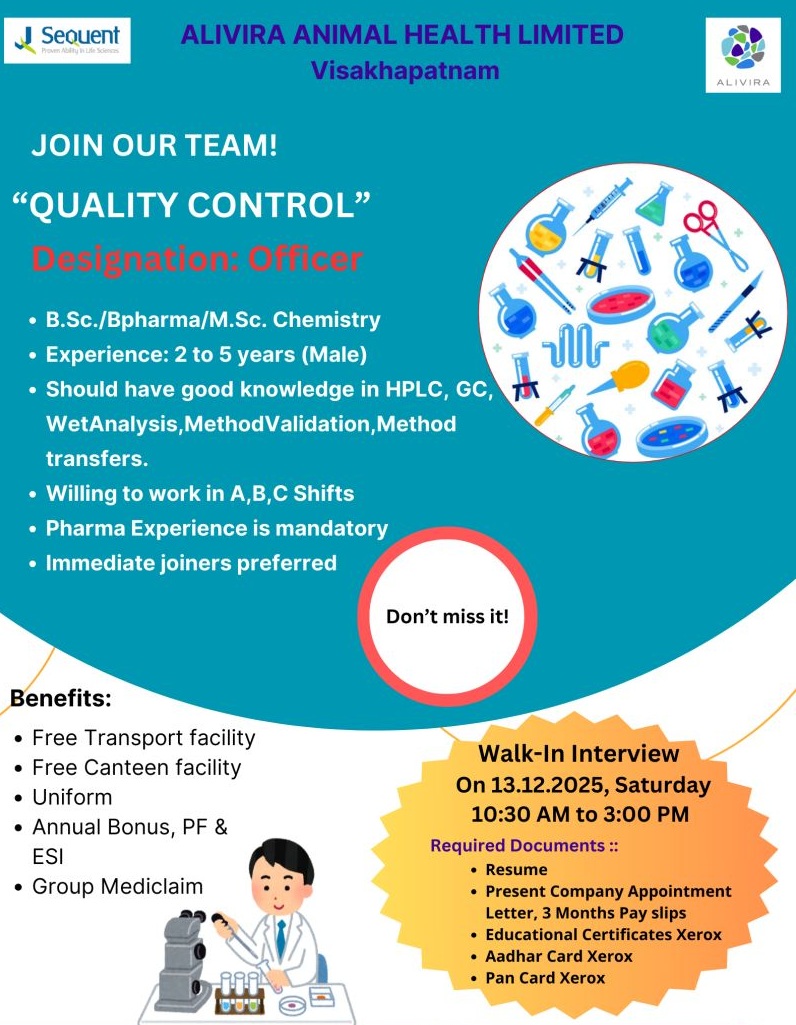 Alivira Animal Health Limited – Walk-In Interview on 13 December 2025