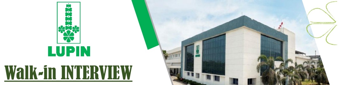 Lupin Limited – Walk-In Interview For Multiple Departments on 11 January 2026