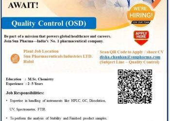 Sun Pharmaceutical Industries Ltd – Hiring for Quality Control (OSD) | Apply Now