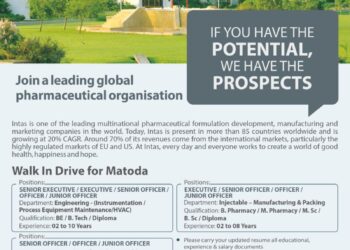 Intas Pharmaceuticals Ltd. – Walk-In Interview For Multiple Departments on 24 January 2026