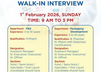 Lincoln Pharmaceuticals Ltd. – Walk-In Interview For Multiple Departments on 01 February 2026
