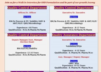 Centaur Pharmaceuticals Pvt. Ltd – Walk-In Interview For Multiple Departments on 01 February 2026