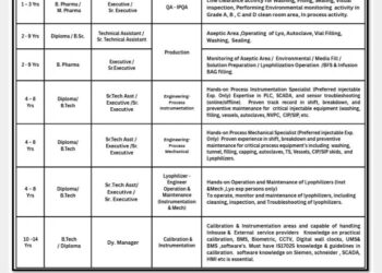 Eugia Pharma Specialities Limited – Walk-In Interview For Multiple Departments on 25 January 2026