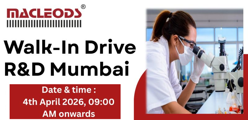 Macleods Pharmaceuticals – Walk-In Interview For Regulatory Affairs on 4 April 2026