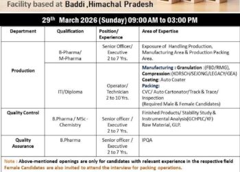 Alkem Laboratories Ltd – Walk-In Interview For Production, QC & QA Departments on 29 March 2026