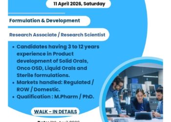 Ipca Laboratories Ltd – Walk-In Interview For Formulation & Development on 11 April 2026