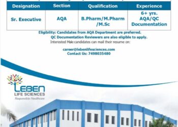 Leben Life Sciences Pvt. Ltd – Hiring For Quality Assurance Department (AQA) || Apply Now