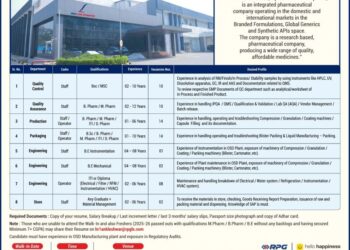 RPG Life Sciences Limited – Walk-In Interview For Multiple Departments on 19 April 2026