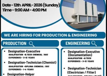 SCL Lifesciences Limited – Walk-In Interview For Production & Engineering on 12 April 2026