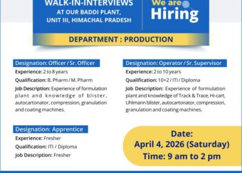 Indoco Remedies Limited – Walk-In Interview For Production Department on 4 April 2026