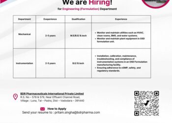 BDR Pharmaceuticals Internationals Pvt. Ltd – Hiring For Engineering (Formulation) Department || Apply Now