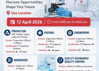 Marksans Pharma Ltd – Walk-In Interview For Multiple Departments on 12 April 2026