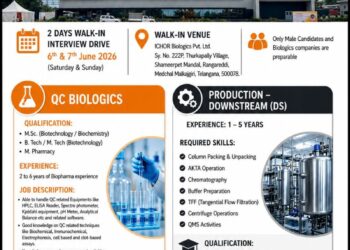 ICHOR Biologics Pvt. Ltd – Walk-In Interview For Multiple Departments on 6th & 7th June 2026